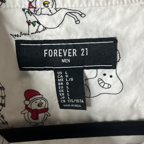 Christmas Men Forever 21 button down shirt - Picture 4 of 5